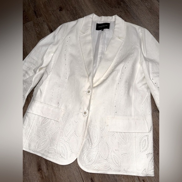 Lafayette 148 • Linen Lace 2 Button Blazer - Picture 3 of 13